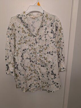 Anthropologie eyelet button down top